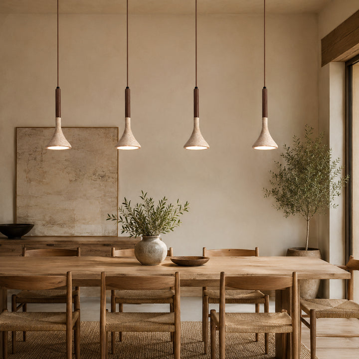 Avori Travertine Cone Pendant Light 1