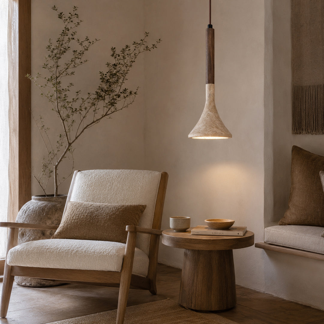 Avori Travertine Cone Pendant Light 5
