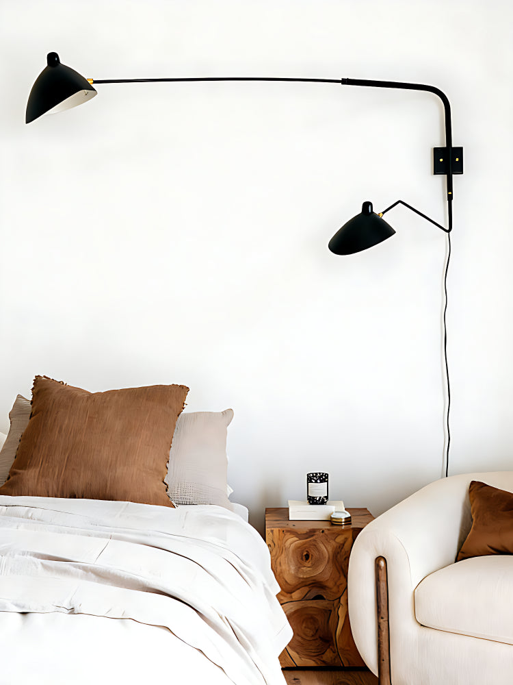 Axiale Schwenkarm-Wandleuchte – 2-flammig