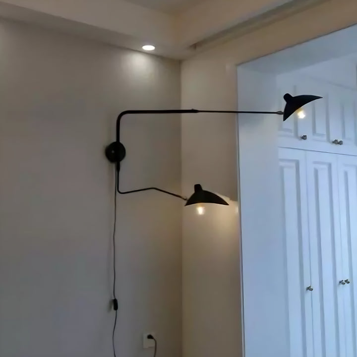 Axiale Schwenkarm-Wandleuchte – 2-flammig