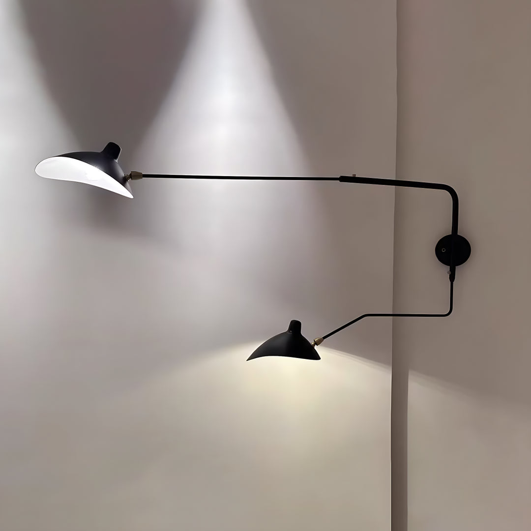 Axiale Schwenkarm-Wandleuchte – 2-flammig