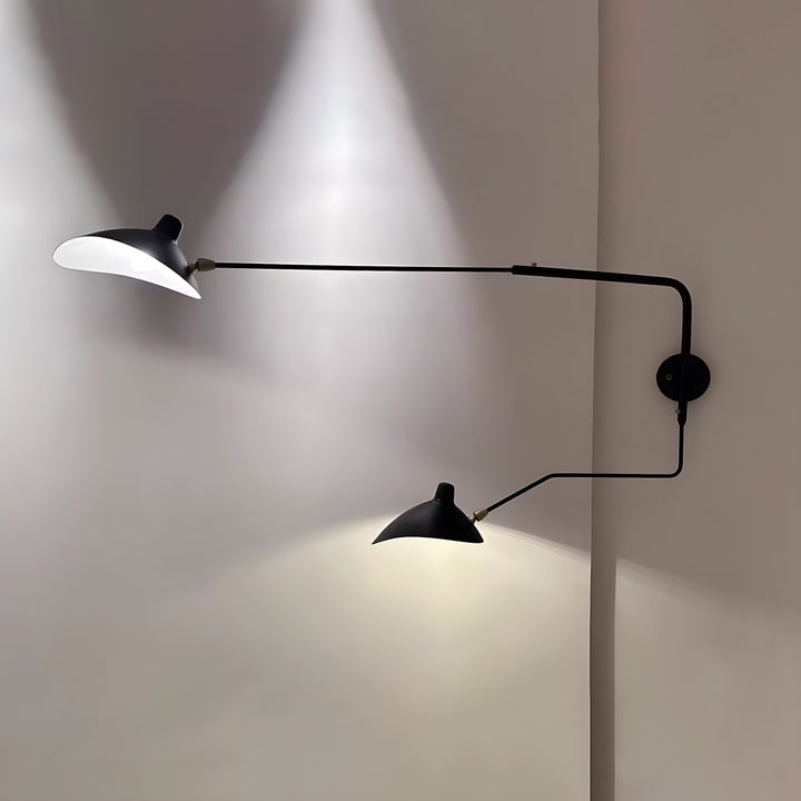 Axiale Schwenkarm-Wandleuchte – 2-flammig