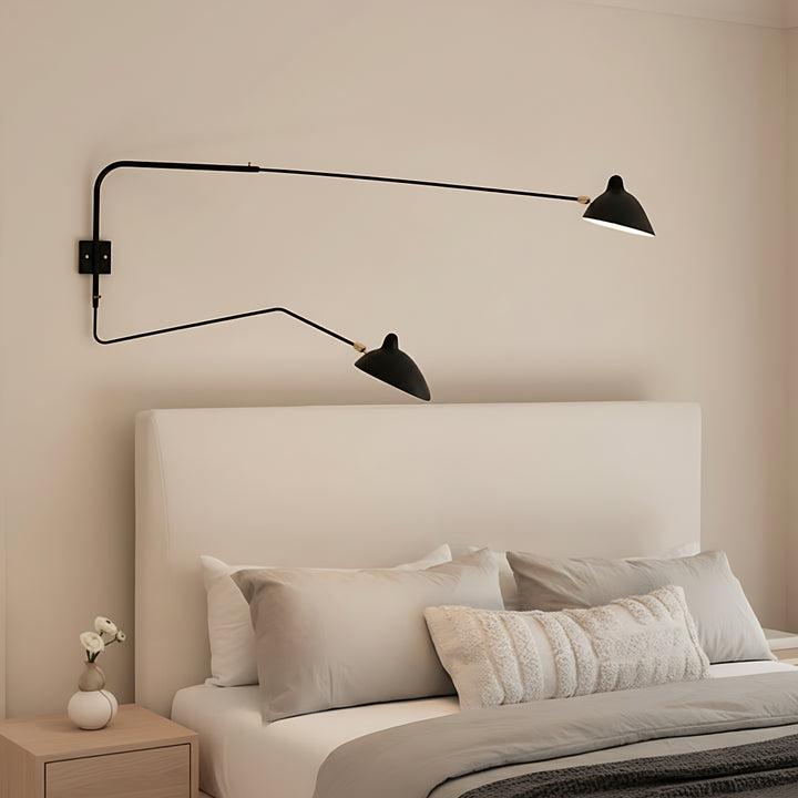 Axiale Schwenkarm-Wandleuchte – 2-flammig