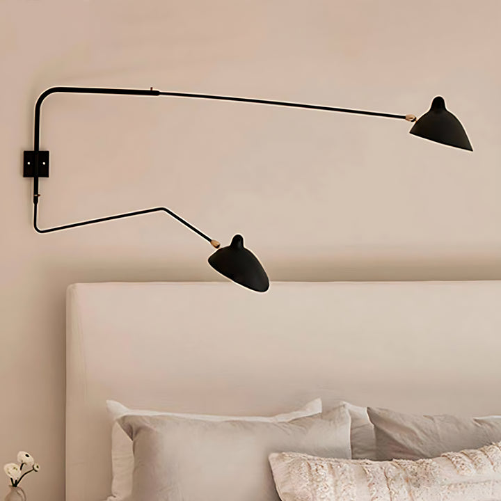 Axiale Schwenkarm-Wandleuchte – 2-flammig