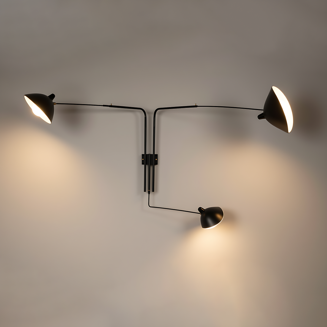 Axiale Schwenkarm-Wandleuchte – 3-flammig