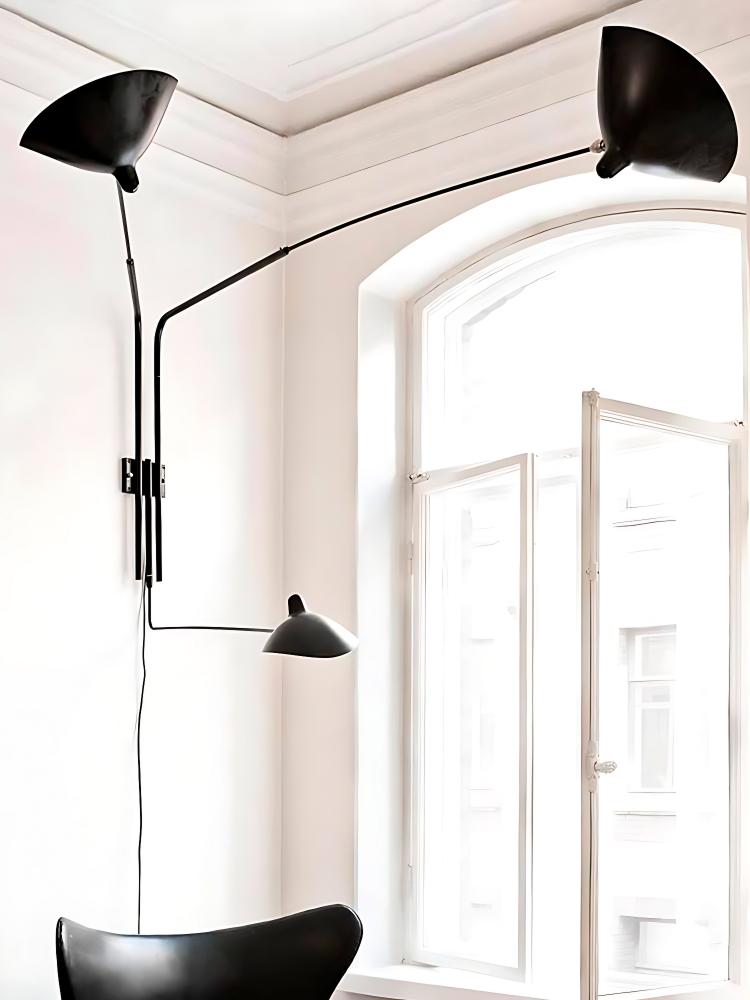 Axiale Schwenkarm-Wandleuchte – 3-flammig