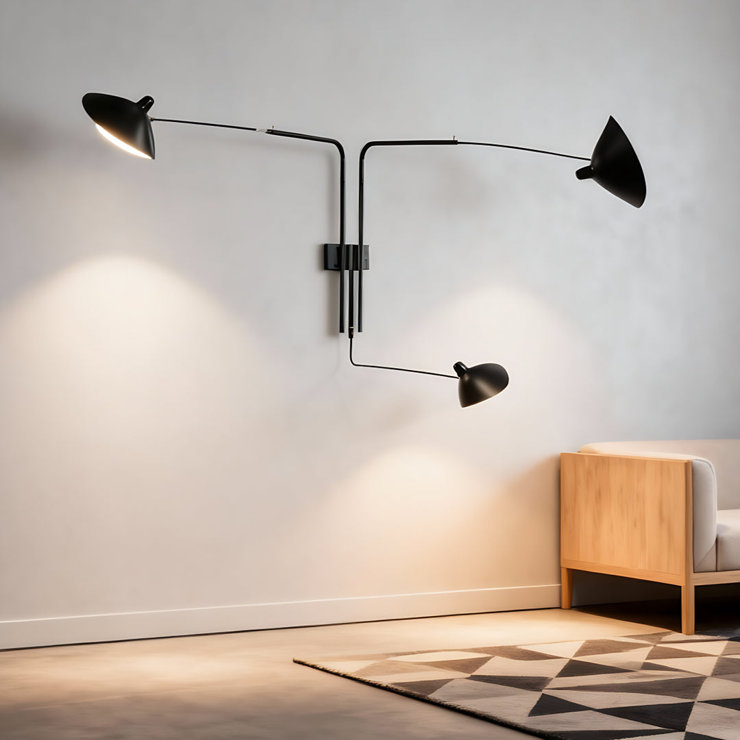 Axiale Schwenkarm-Wandleuchte – 3-flammig