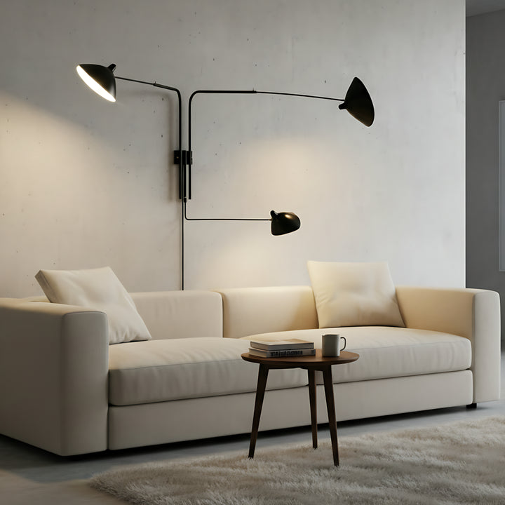 Axiale Schwenkarm-Wandleuchte – 3-flammig