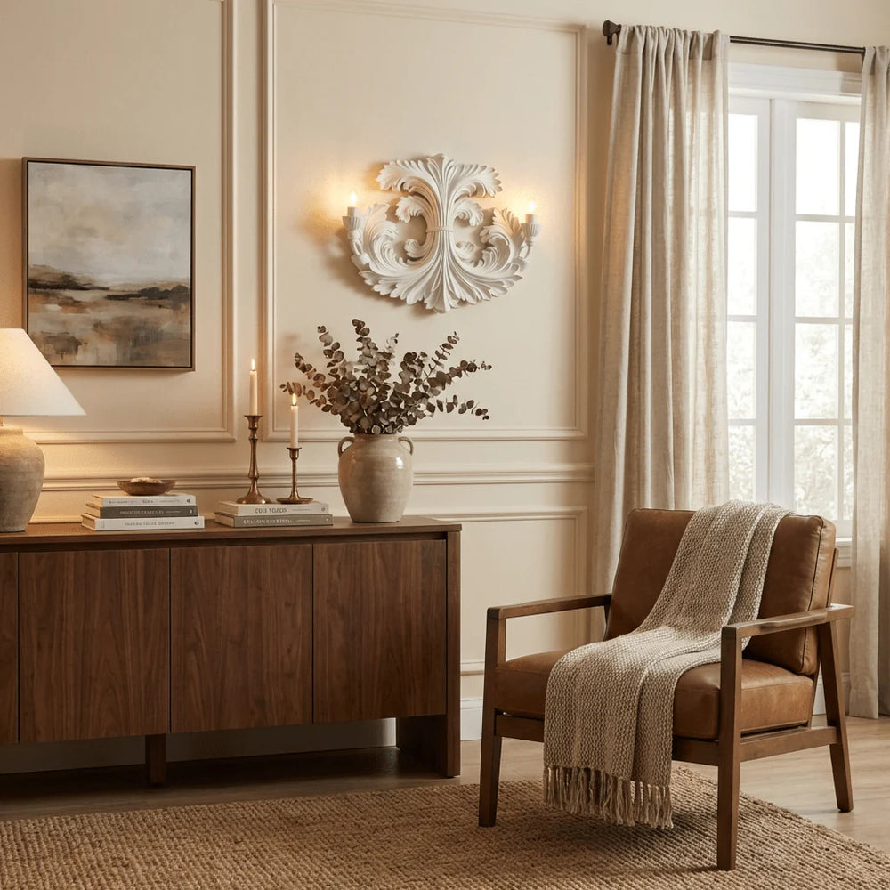 Baroque Blossom Plaster Wall Lamp 14