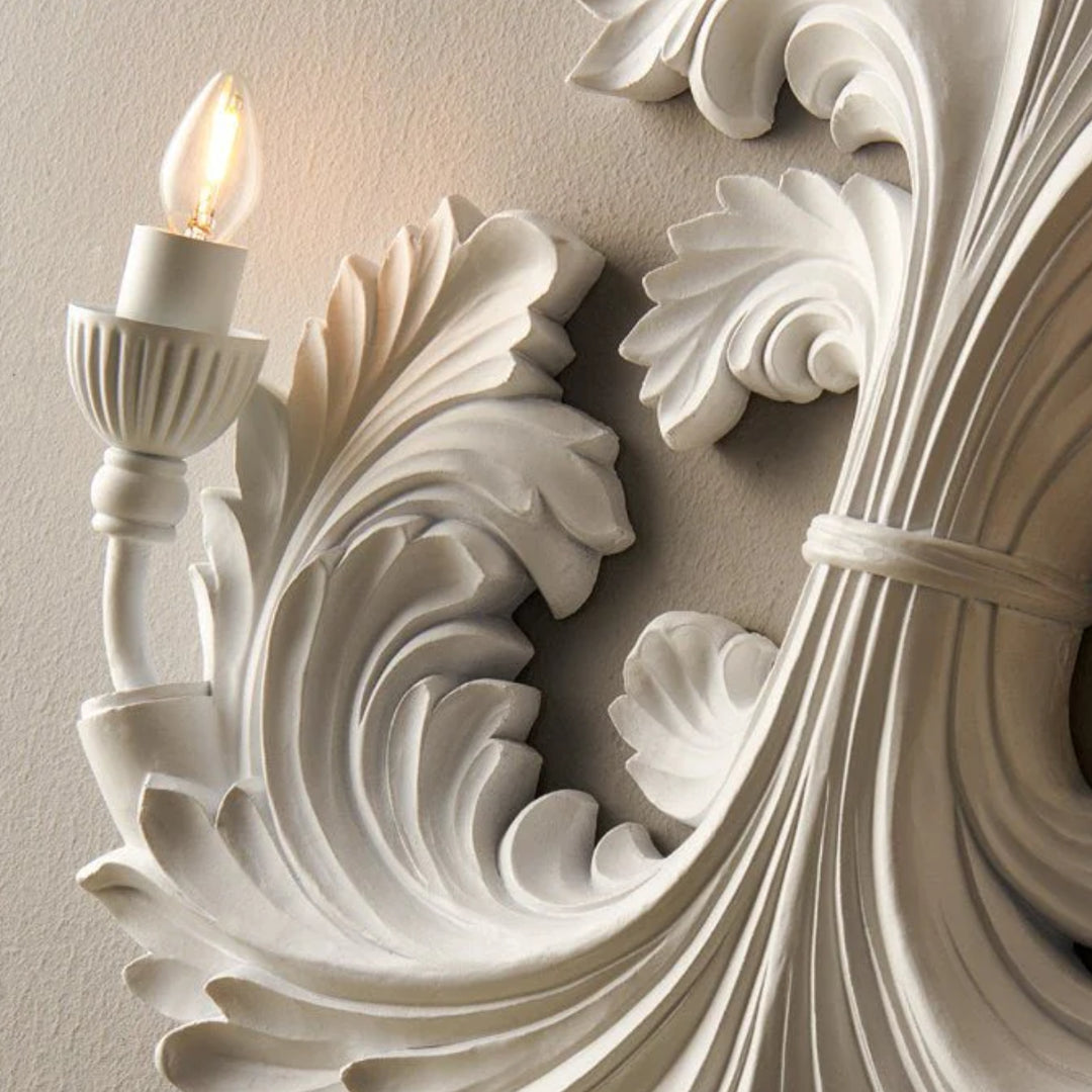 Baroque Blossom Plaster Wall Lamp 3