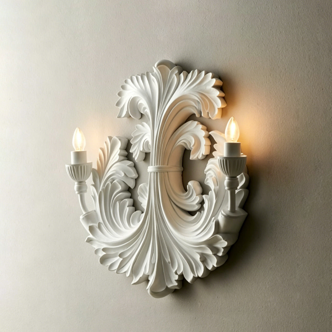 Baroque Blossom Plaster Wall Lamp 6