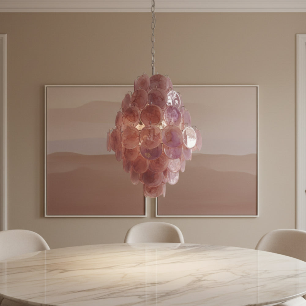 Blush Murano Glass Chandelier 4