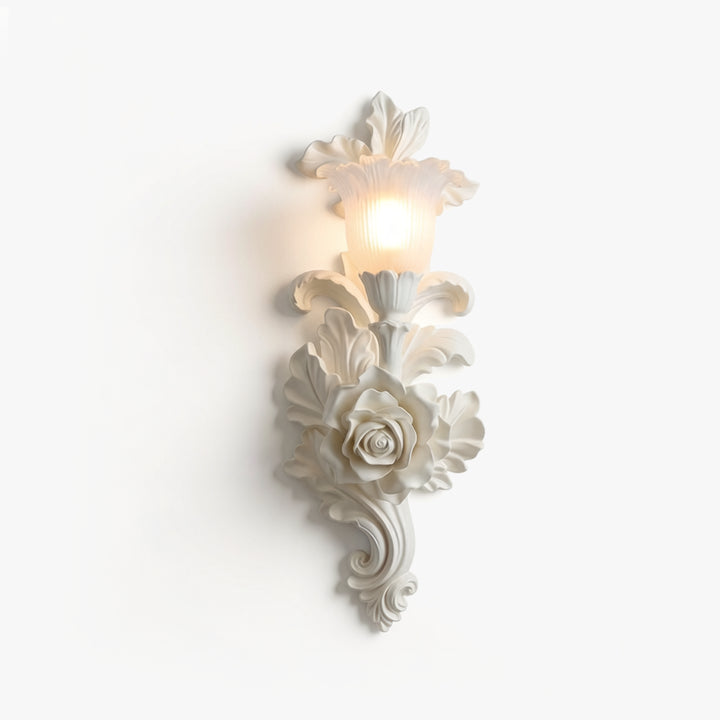 Carved Flowers Plaster Wall Lamp 1