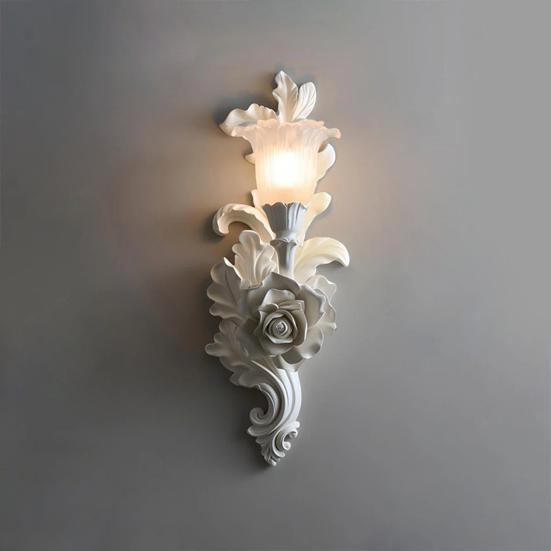 Carved Flowers Plaster Wall Lamp 12