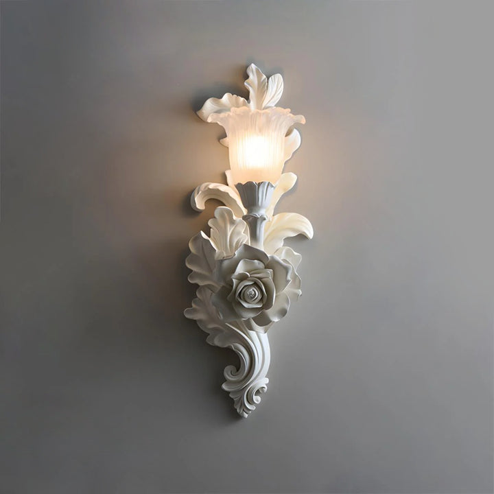 Carved Flowers Plaster Wall Lamp 12