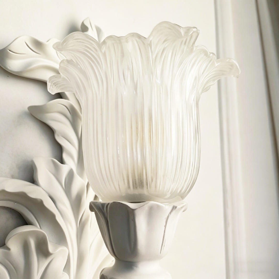Carved Flowers Plaster Wall Lamp 16