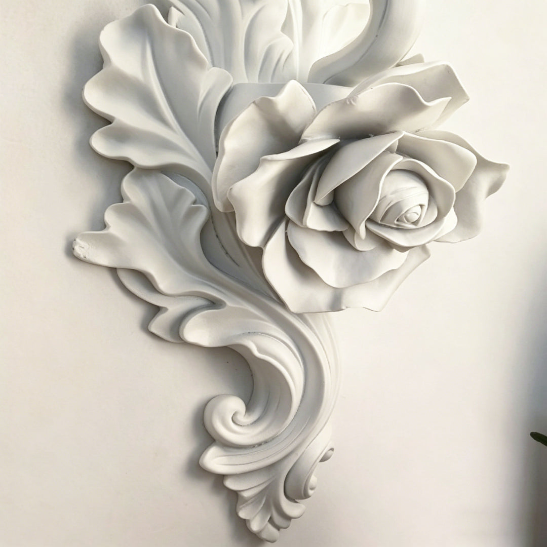 Carved Flowers Plaster Wall Lamp 17