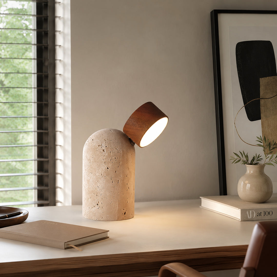 Caviren Travertine Table Lamp 4