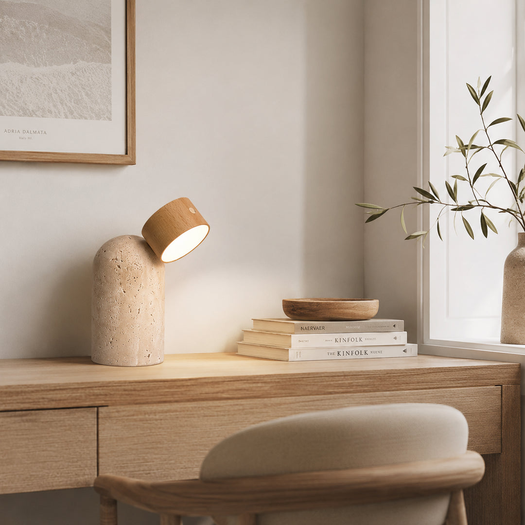 Caviren Travertine Table Lamp 7