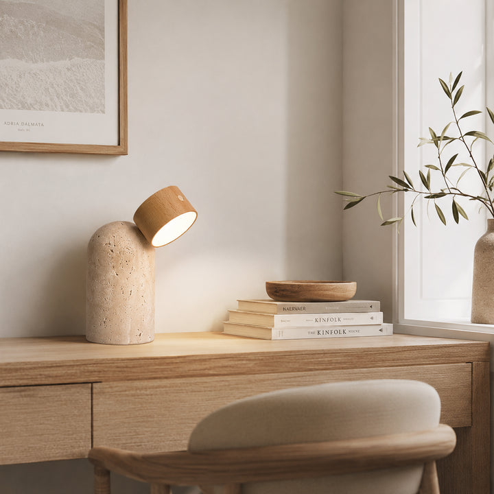 Caviren Travertine Table Lamp 7