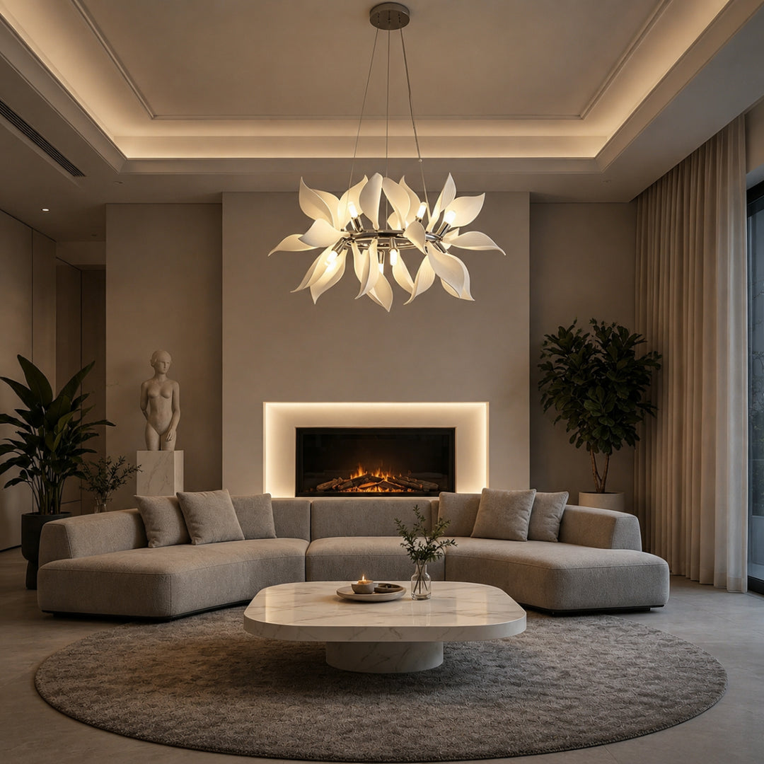 Ceramic Floral Petal Chandelier 12