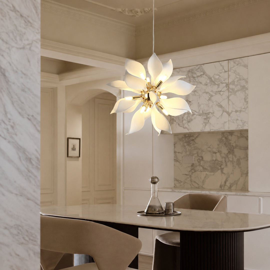 Ceramic Lotus Bloom Chandelier 6