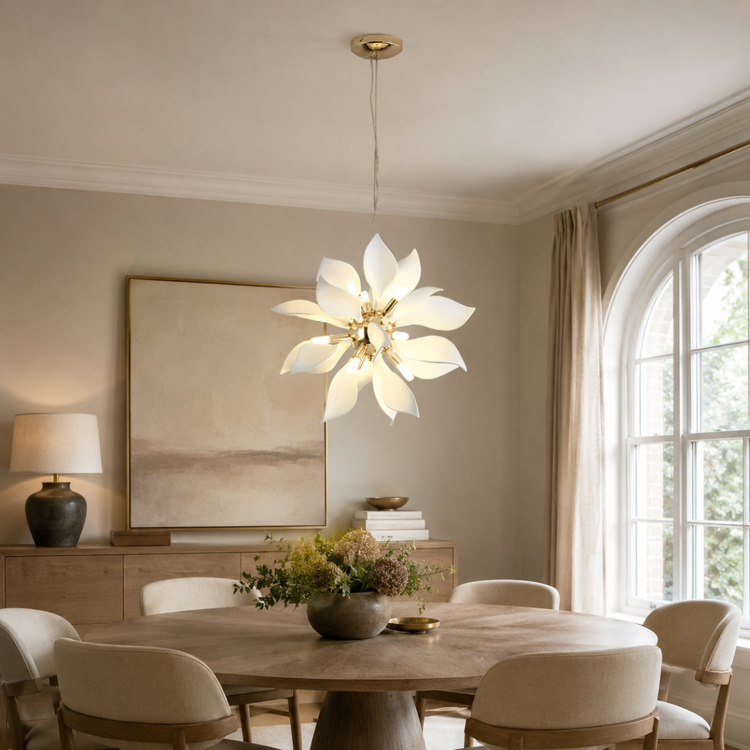 Ceramic Lotus Bloom Chandelier 9