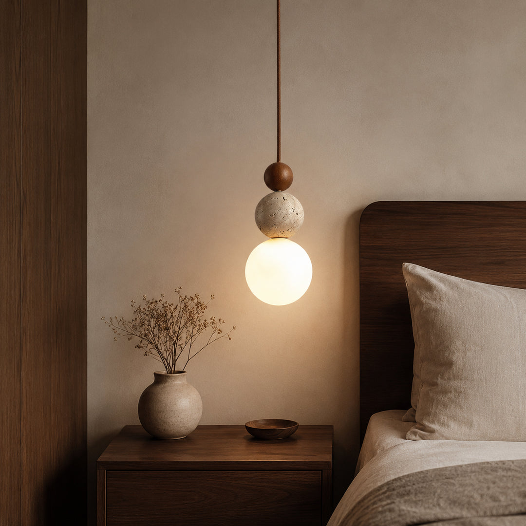Cerlune Travertine Globe Pendant Light 1