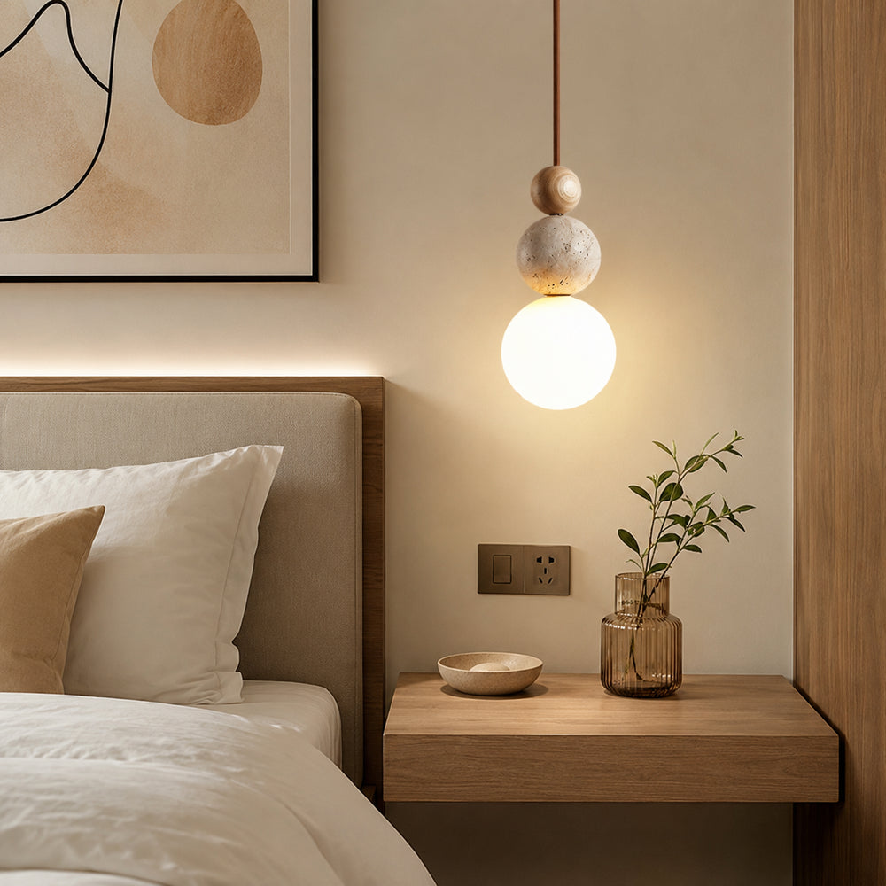 Cerlune Travertine Globe Pendant Light 3