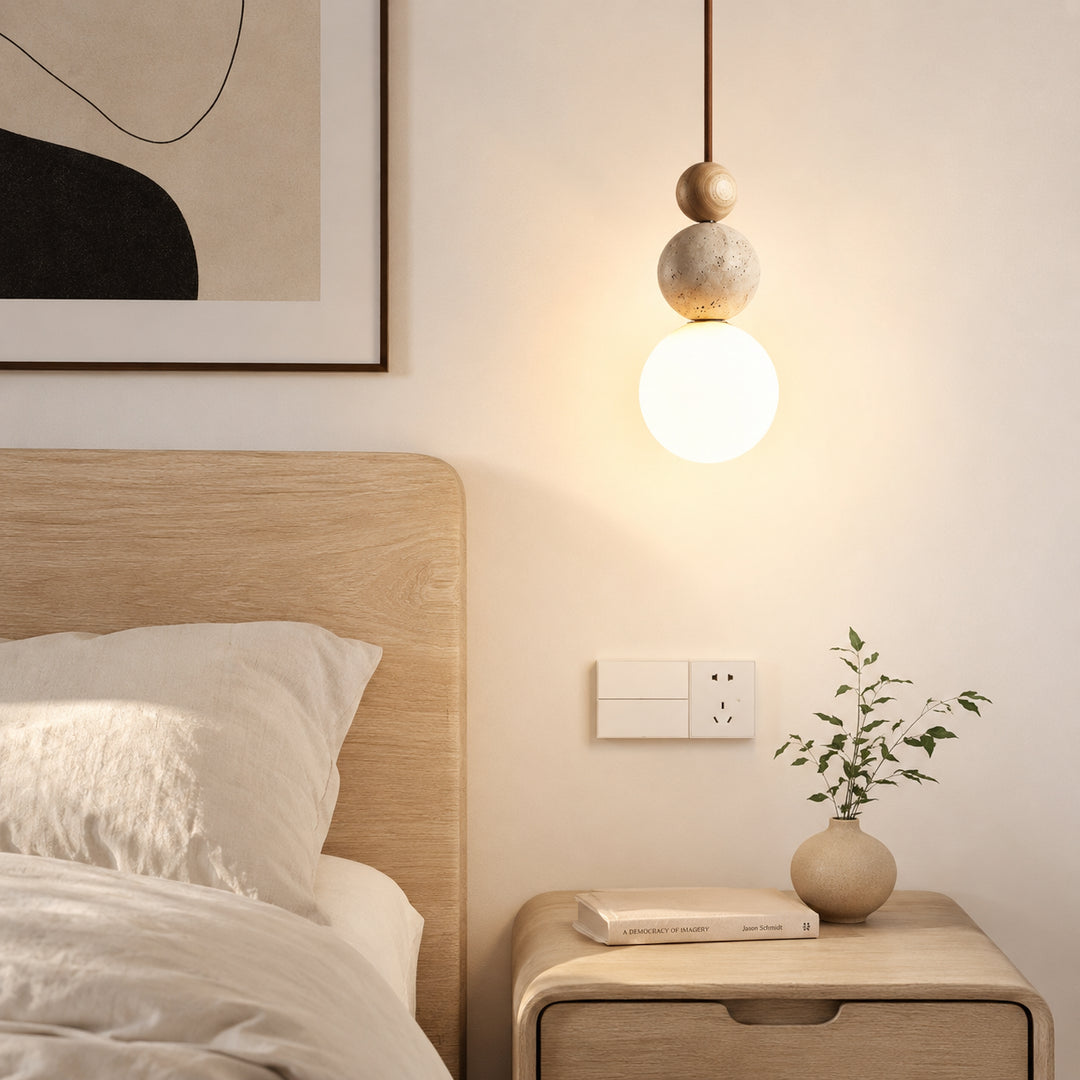Cerlune Travertine Globe Pendant Light 4