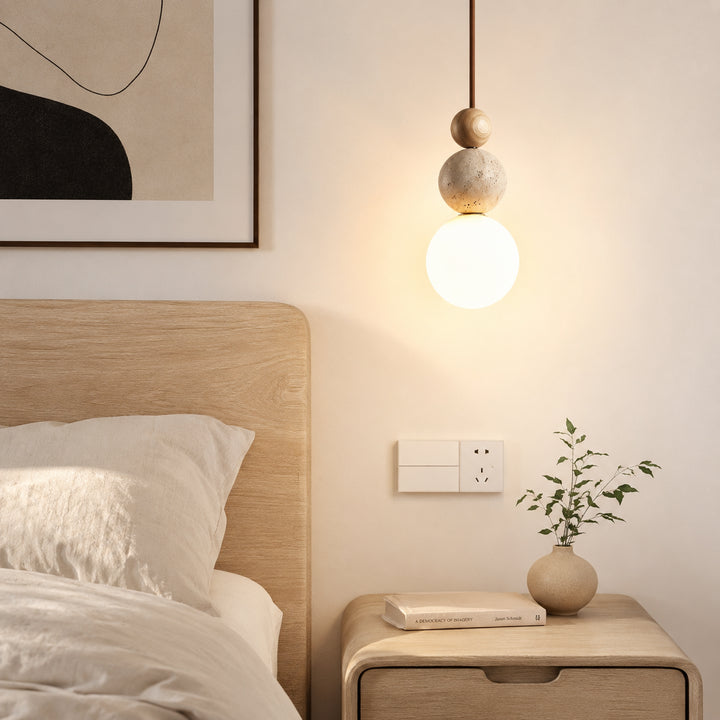 Cerlune Travertine Globe Pendant Light 4