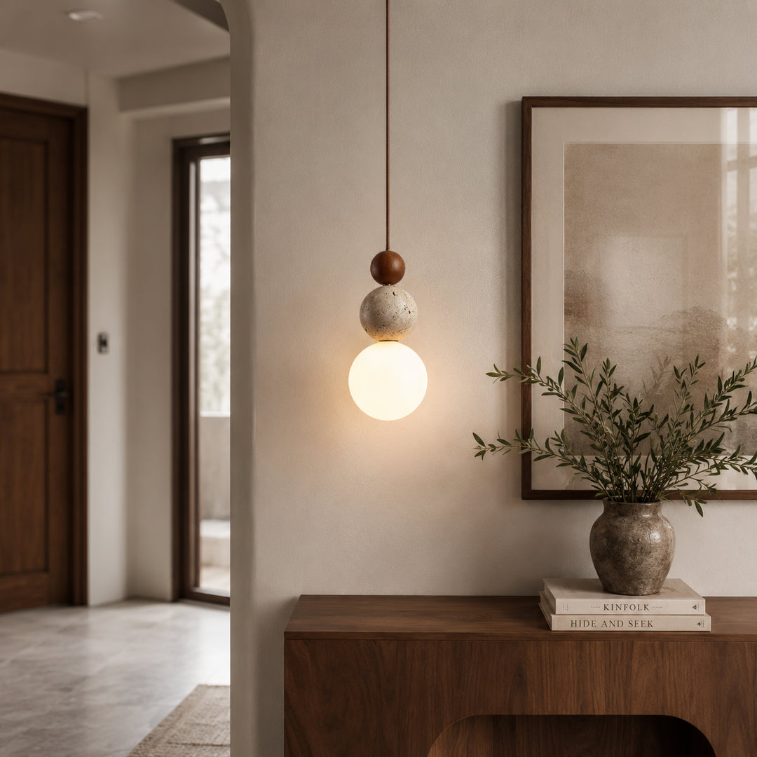 Cerlune Travertine Globe Pendant Light 6