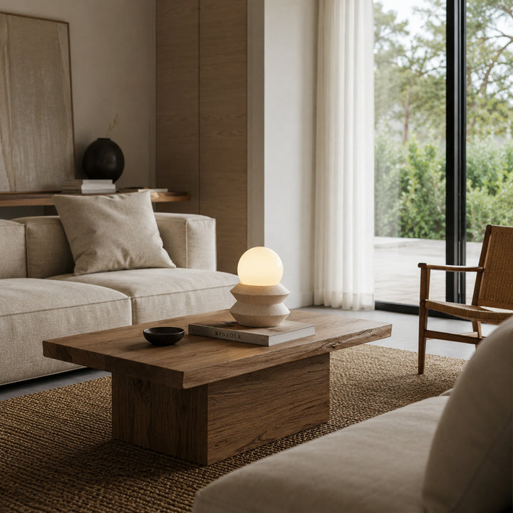 Cevrano Travertine Table Lamp 4
