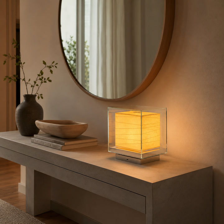 Cevrila Glass Cube Table Lamp 2