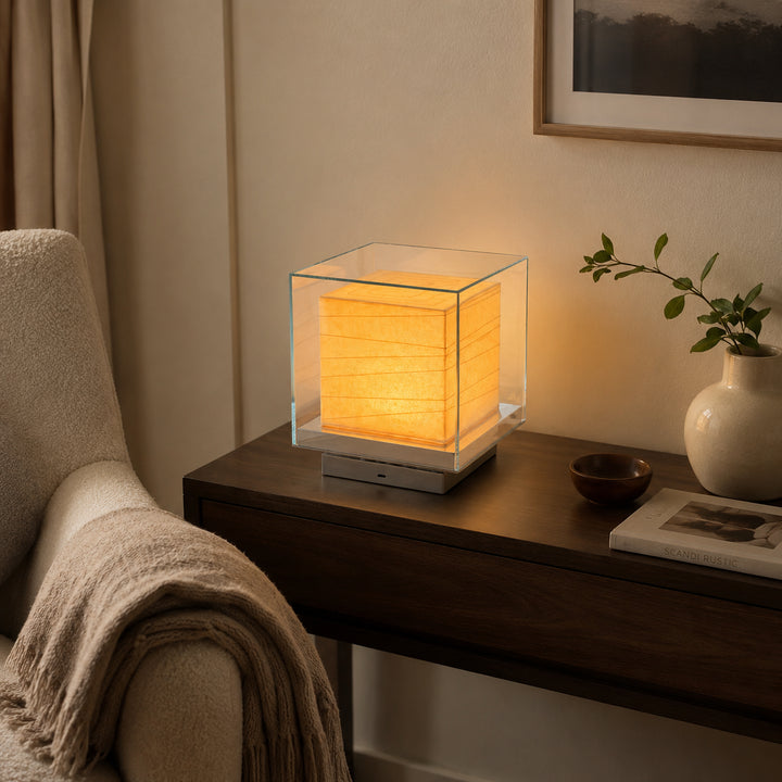 Cevrila Glass Cube Table Lamp 3