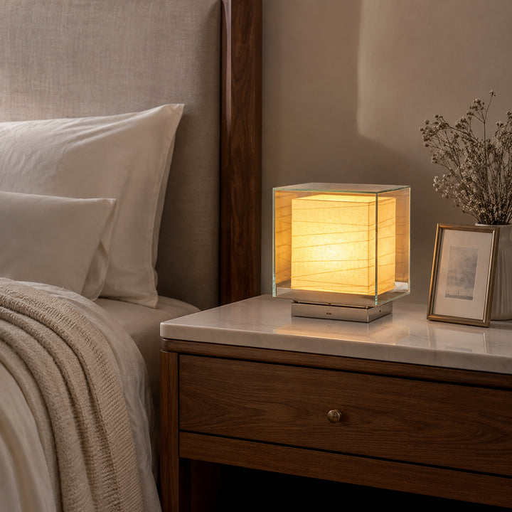 Cevrila Glass Cube Table Lamp 4