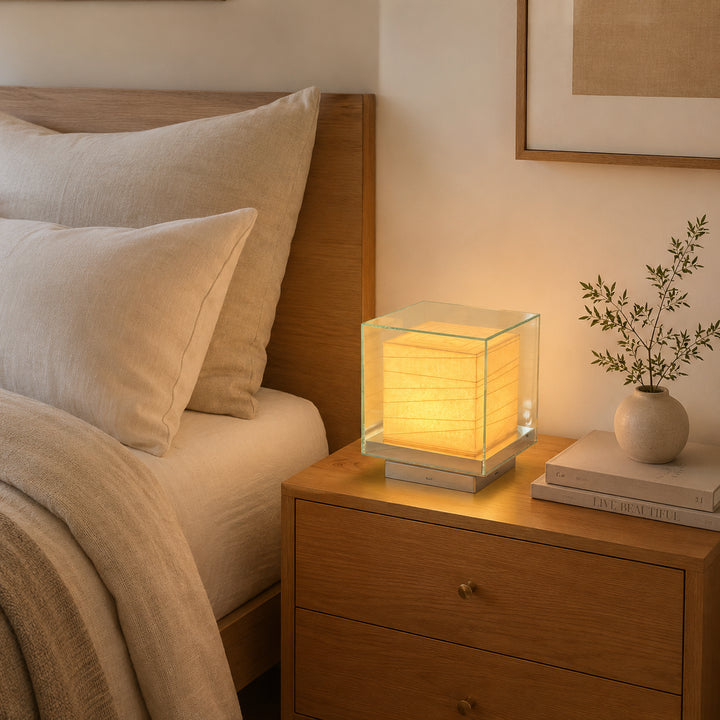 Cevrila Glass Cube Table Lamp 6