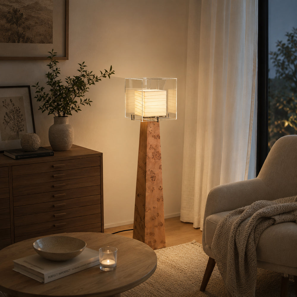 Cevrune Burl Wood Floor Lamp 2