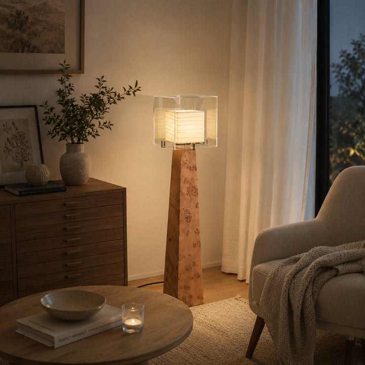 Cevrune Burl Wood Floor Lamp 2