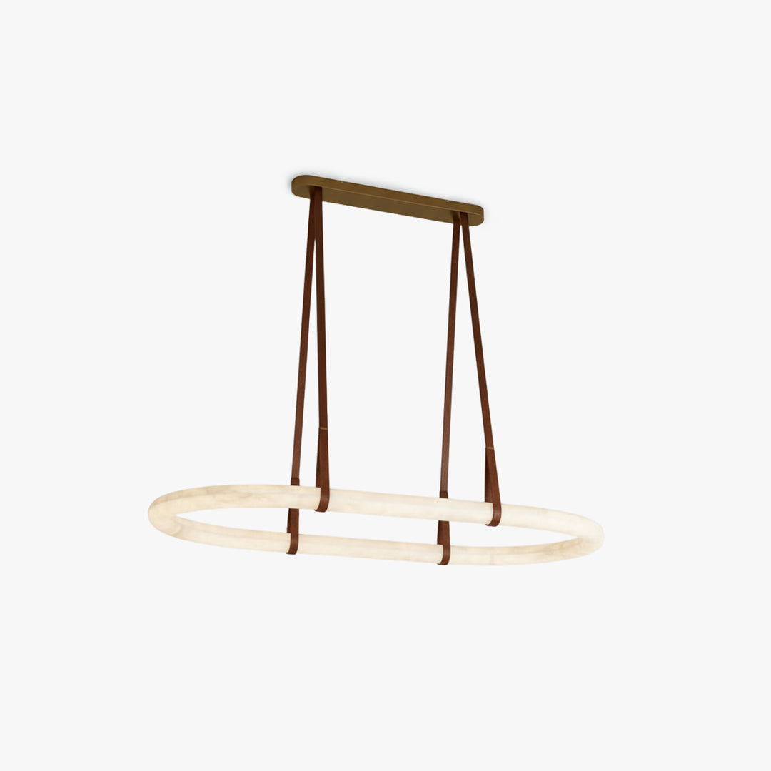 Lustre circulaire en albâtre