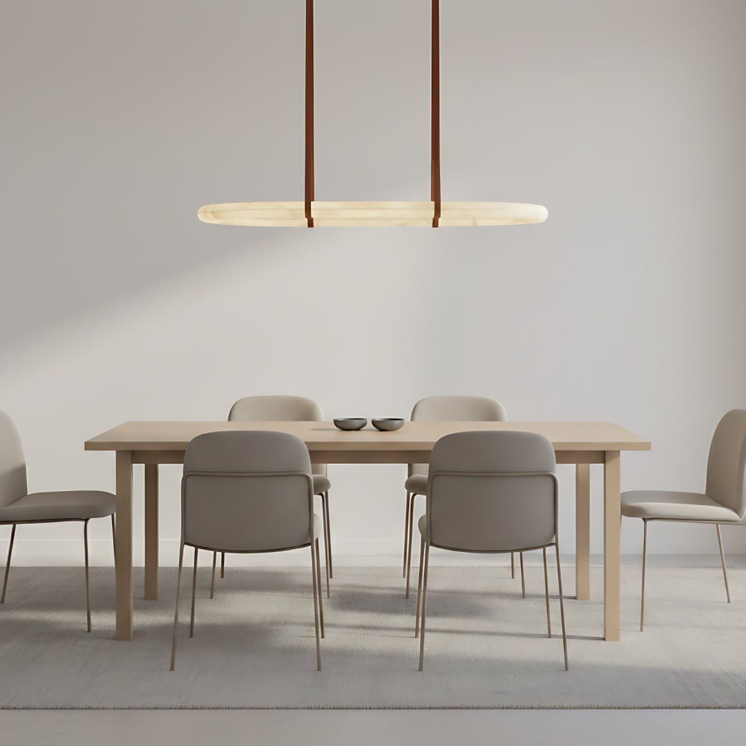 Lustre circulaire en albâtre