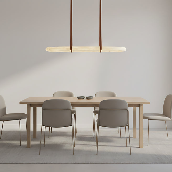 Lustre circulaire en albâtre