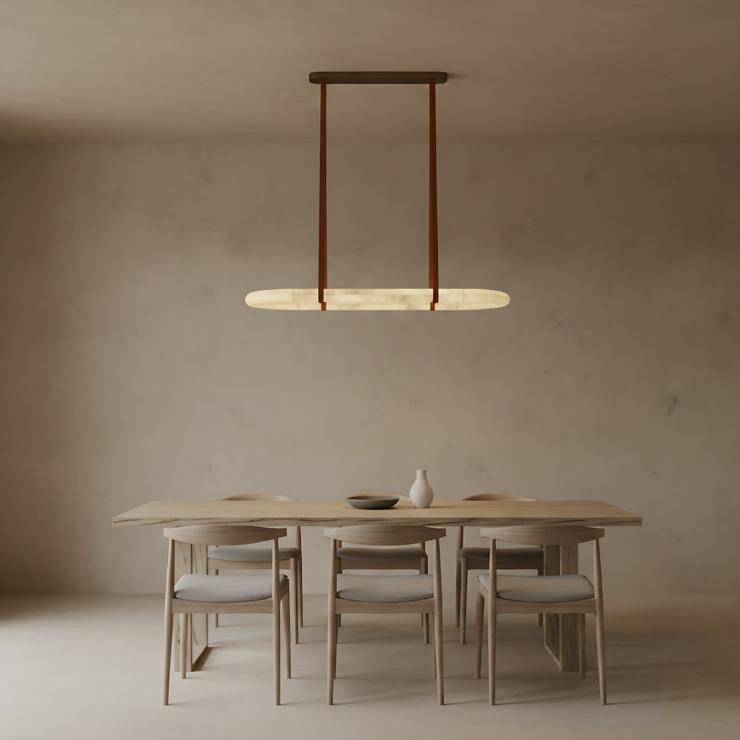 Lustre circulaire en albâtre