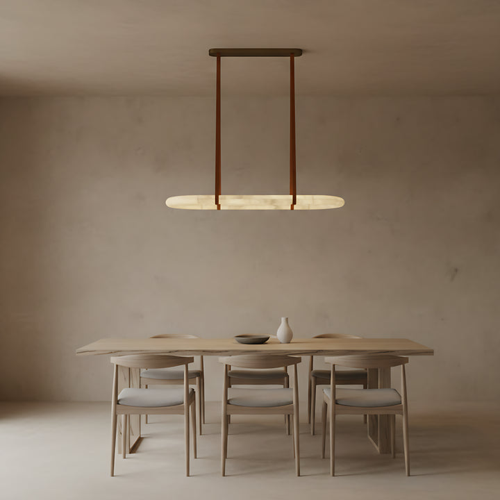 Lustre circulaire en albâtre