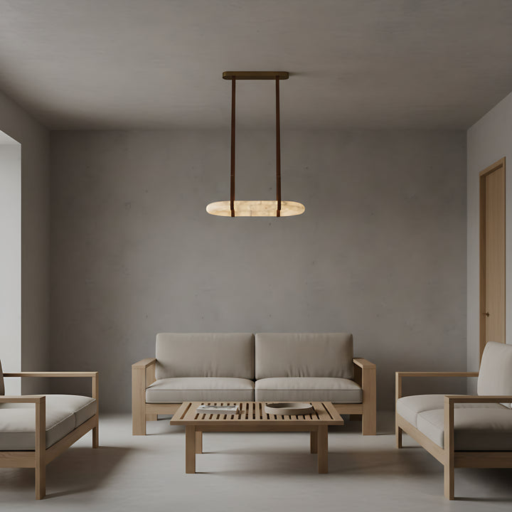 Lustre circulaire en albâtre