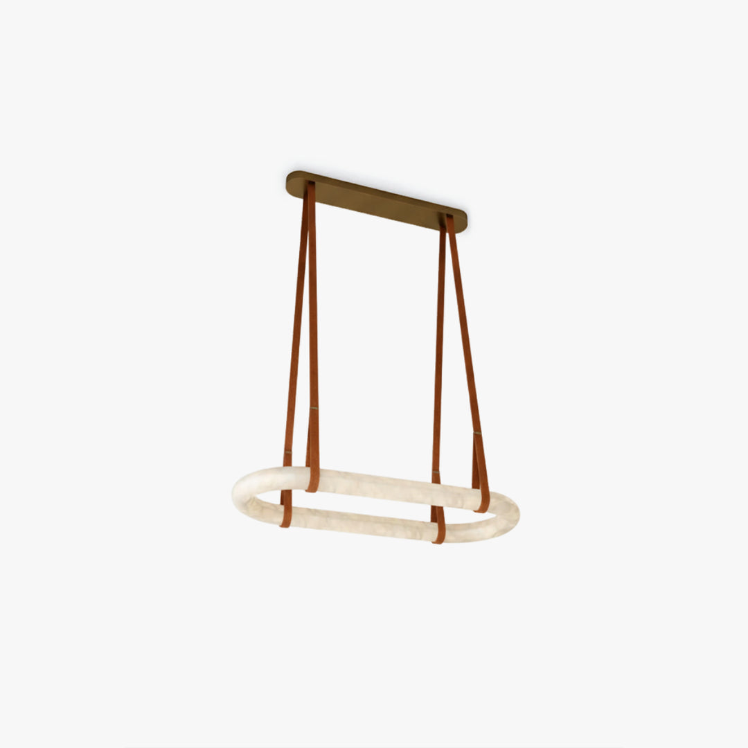 Lustre circulaire en albâtre