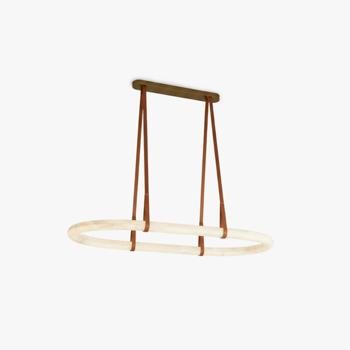 Lustre circulaire en albâtre