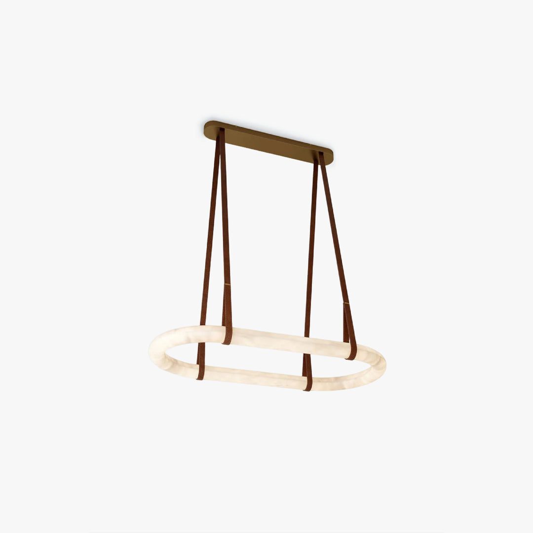 Lustre circulaire en albâtre