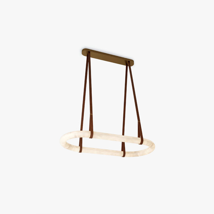 Lustre circulaire en albâtre