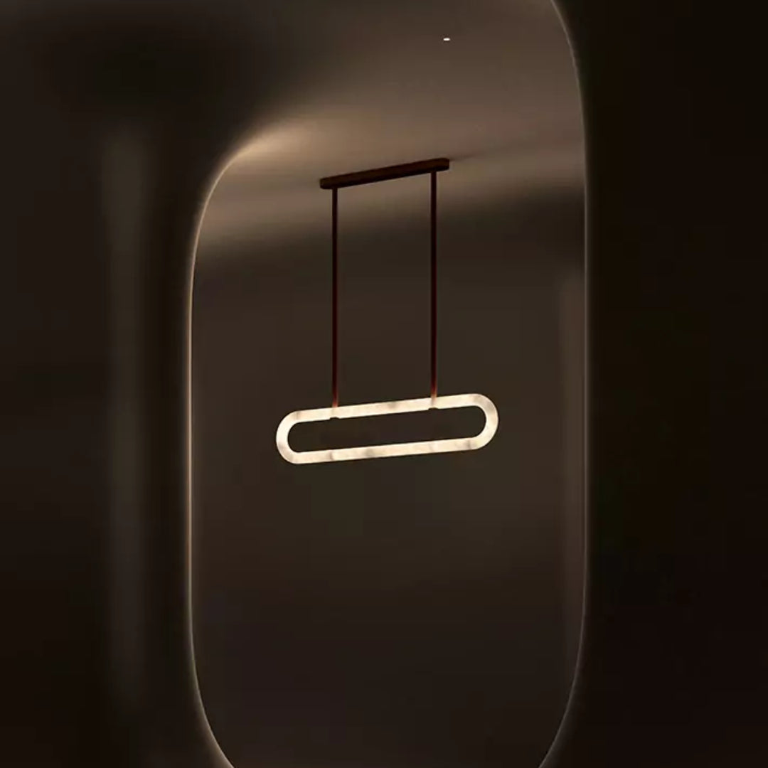 Lustre rond en albâtre